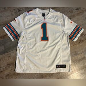 Nike Men's Tua Tagovailoa Miami Dolphins #1 white. XXL